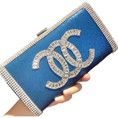 Bags for Woman Rhinestone Letter C Decoration Clutch Purse Luxury Ladies Purse Fashion Women Handbags Party Cocktail Bag