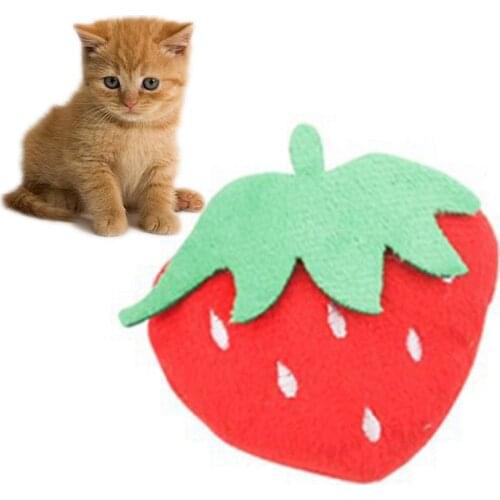 1PC Catnip Cat Toy Cat Interactive Toy Cartoon Fruits Shaped Plush Kitten Chew Toy Cat Teething Toy Pet Training Supplies