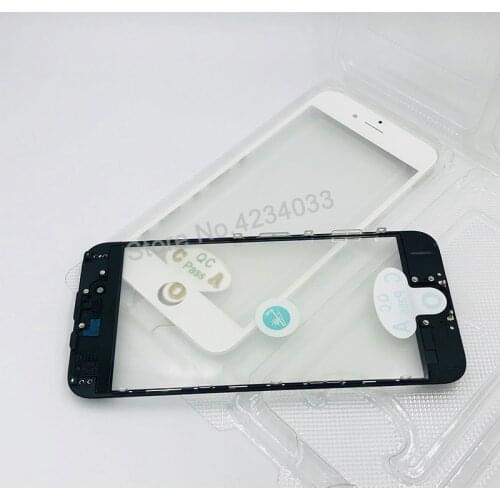 10pcs cold press 3 in 1 Front Screen Glass With Frame OCA For iphone 5 5s 6 6s 7 7g 8 8p X plus repair black white Replacement