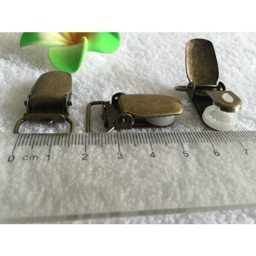 10PCS Baby Pacifier Clips Holder 15mm Antique Bronze Metal Suspender Paci Holders Infant Soother Clasps Funny Accessories