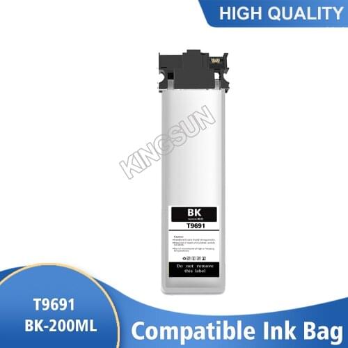 2PCS T9691 BK 200ML Ink Cartridge With Pigment Ink And Chip For Epson WorkForce Pro WF-M5299/M5799 printer