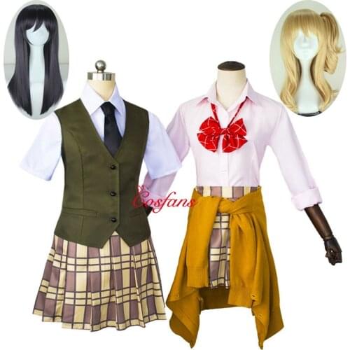 2019 New Anime Citrus Cosplay Costume Aihara Yuzu / Aihara Mei Uniform Outfit Necktie Shirt Skirt Vest / Sweater and wig Cosplay