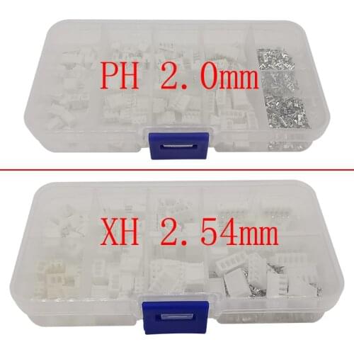 230Pcs/Box PH2.0 2.0mm / XH2.54 2.54mm Pitch 2P 3P 4P 5Pin Male Female Plug Terminals Kits Plastic Housing Pin Header Connector
