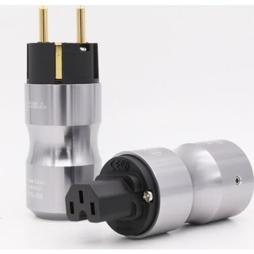 24K Gold Plated Europe Standard Male Mains AC Power Plug Audio HIFI European Famale Power Supply Socket