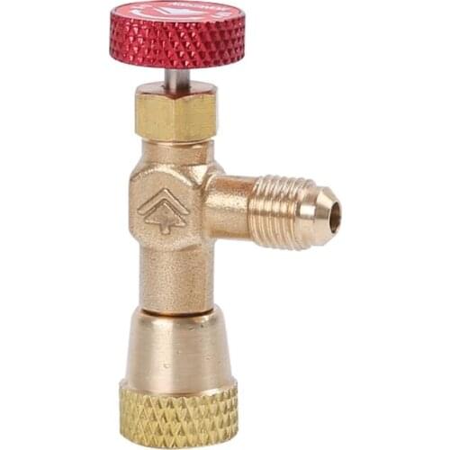 Accessories Replacement Flow Control Copper Alloy Safety Vavels Refrigerant Charging Hose Knob Connector For R22 R404A R407C