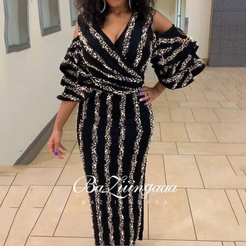 BAZIIINGAAA Luxury 2020 Party Elegant Woman Evening Gown Plus Size Slim Printed Long Evening Dresses Suitable for Formal Parties