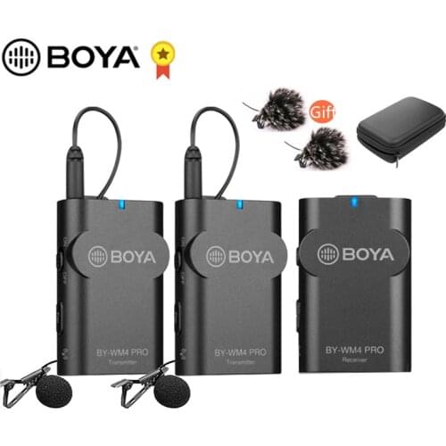 BOYA BY-WM4 Pro Wireless Microphone Lavalier Microphone Condenser for Sony Nikon Canon DSLR Camera Phone Studio
