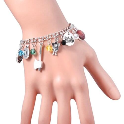 Fashion Stranger Things Charms Bracelets For Women Jewelry Camera Motorcycle Phone Pendants Bangles For Friends Don't Lie Gifts