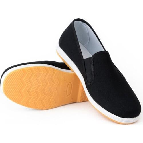 Large Size 38-47 Beef Tendon Bottom Breathable Elastic Mouth Black Cloth Shoes Casual Shoes Men and Women Drivers Single Shoes