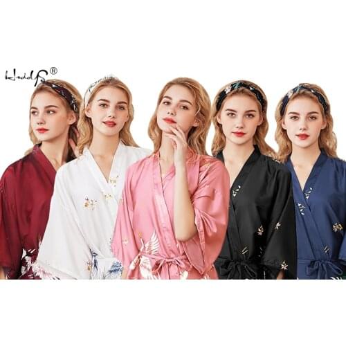 Женские атласные халаты Hzoioys China At AliExpress