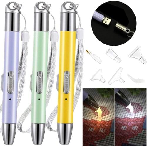 For Square Round Diamond Painting Tool Chargeable Lighting Point Drill Pen New Diamond Pen 5D Painting with Diamonds Accessories