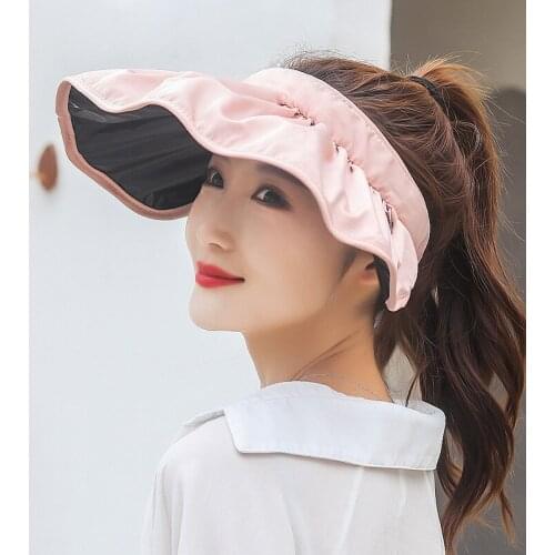 Clip On Sun Visors Foldable Sun Hats for Women with UV Protection Wide Brim Summer Packable Shell Hat