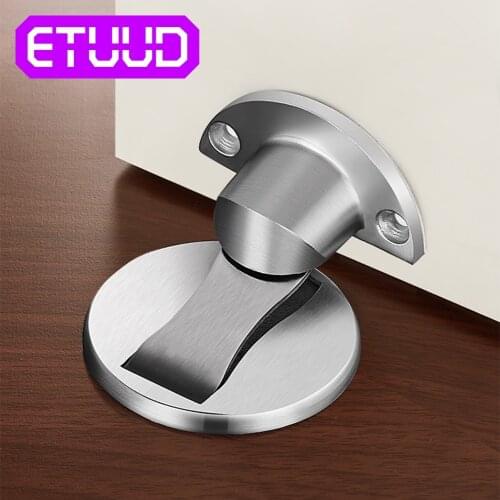ETUUD Magnetic Door Stopper Stainless Steel Door Holder Catch Anti-Collision Non-punch Hidden Doorstop Furniture Door Hardware