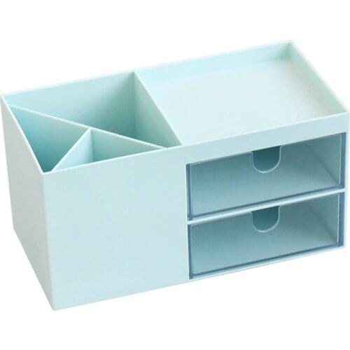 Multi-purpose Desktop Earphone Storage Box Creative Pen Holder Makeup Cosmetic Organizer Office Student Drawer Stationery Case