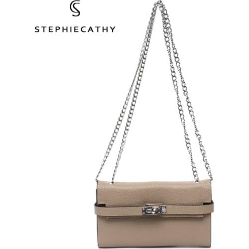 Fashion Real Cowhide Womens Messenger Bag Luxury Metal Chain Multi Card Slot Pocket Roomy Function Ladies Handbags Crossbody