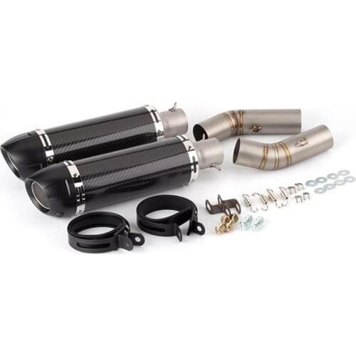 Motorcycle for Ducati 848 Full Exhaust System Leovince Carbon Fiber Slip On Exhaust Pipe Mufflers and Connect Link Pipes