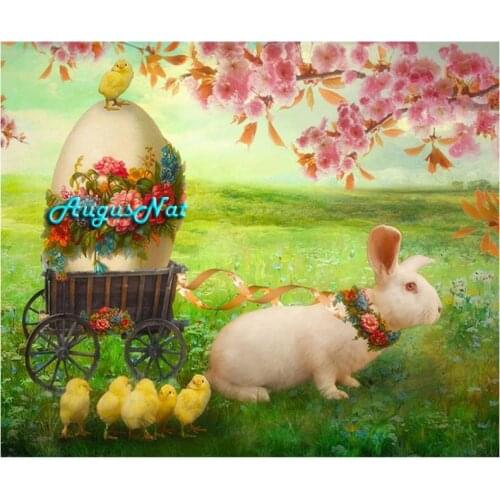 Cartoon diamond painting full square fantasy wall art decor rabbit gemstone pasted painting scenery diamond dots kits kids paint