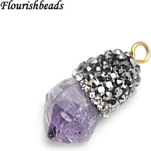 Natural Amethyst Rough Point Small Size Stone Loose Beads Jewelry Charms