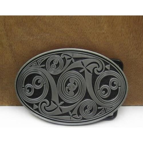 BuckleClub wholesale retro zinc alloy celtic belt buckle western cowboy jeans gift belt buckle FP-03511 black coating