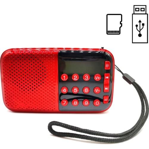 Rechargeable Pocket Radio FM Radio MP3 Player Mini Portable Radio Receiver Speaker Support USB Disk TF Card Gift for Parents