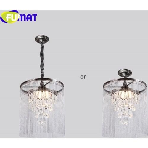 FUMAT Crystal K9 European Loft Retro Style Iron Pendant Lamps E14 LED Skirt Shape Restaurant Light Ceiling lamp Dual Purpose