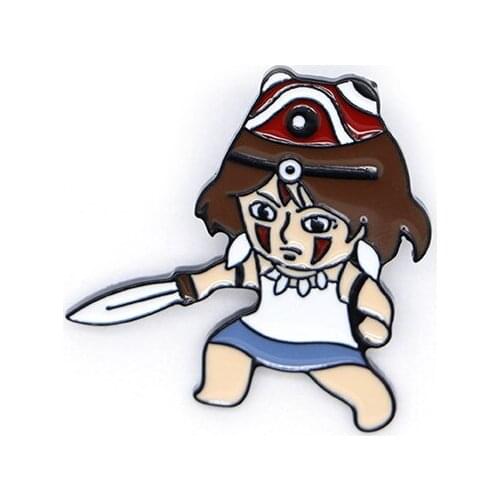Princess mononoke anime action figure prefect quality figurine metal brooch Toys for children home decoration