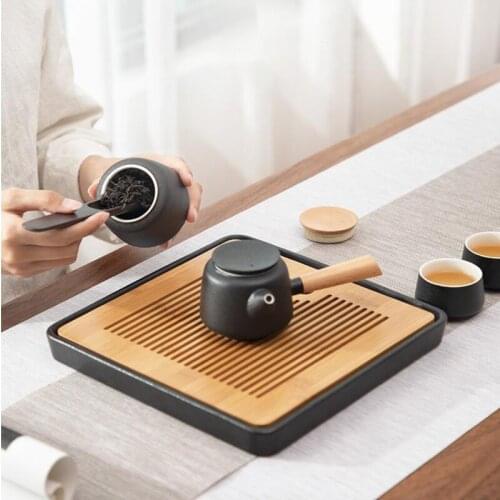 Household simple tea set modern light luxury living room home decoration accessories high quality ceramic small gift box