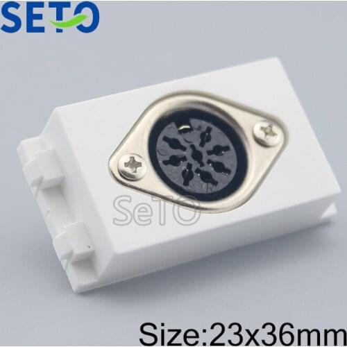SeTo 128 Type Female Microphone Module 8 Pins DIN Connector Keystone For Wall Plate Socket