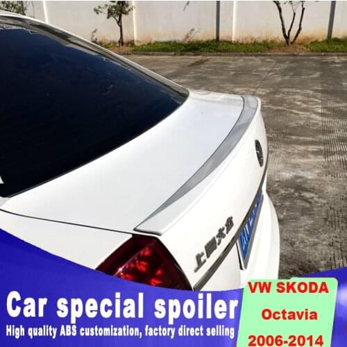 FOR Volkswagen VW SKODA Octavia 2006 to 2014 Hot high quality spoiler primer Spray paint spoilers by rear trunk spoiler