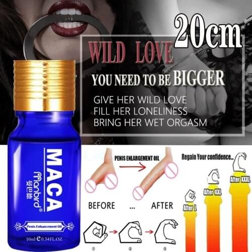 10ML Male Maca Penis Enlargement Oil Enhancers Bigger Cream Dick Care Enlarge Growth Pills Thickening Erection Sex Lube