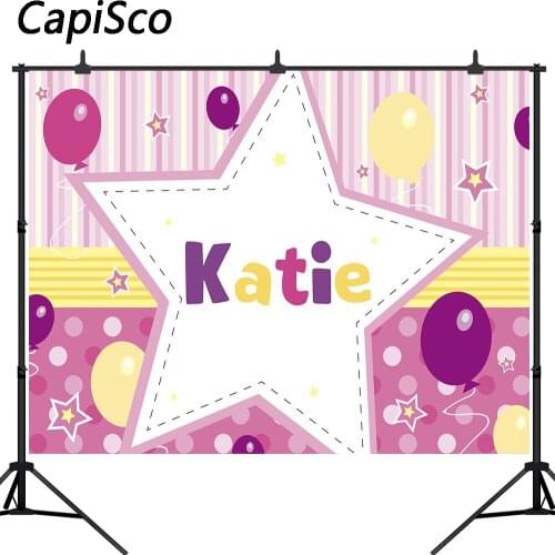 Capisco Photography backdrops Stars balloon Birthday Party girl Photo Booth Background custom Newborn Baby Shower photocall