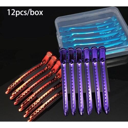 12pcs Hair styling duck-billed clip hand push ripple clip perm-dyed hairstyle partition clip stainless steel positioning clip