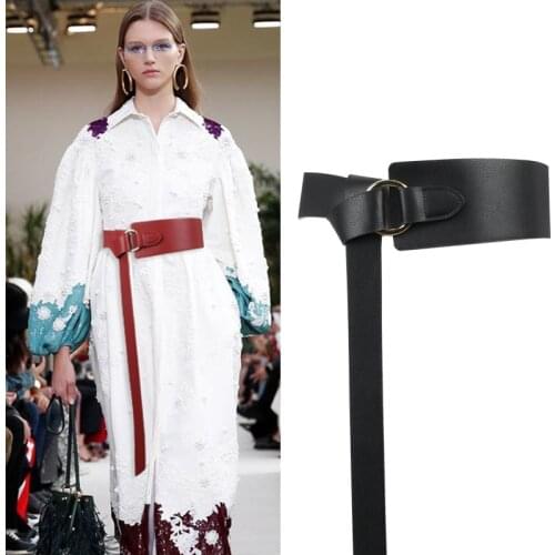 Ladies tie wide belt thin red bow casual belt ladies wedding dress belt lady new black wide girdle waist belt 125CM PU leather