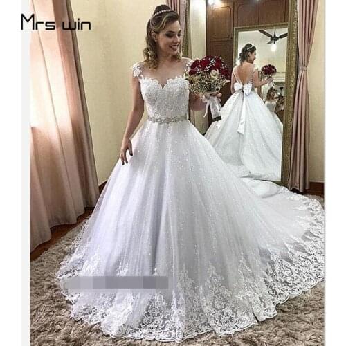 Mrs win Wedding Dress Plus Size Embroidery Lace Wedding Dresses Elegant Strapless Train Vestido de novia White Brida Gowns HR002
