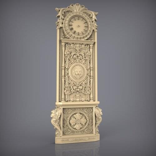 3D Model Relief for CNC Router 3D Printer Artcam Aspire Digital File in STL format Clock _54