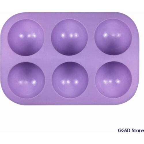 6 Holes Sphere Silicone Mold Cake Decorating Tool DIY Pastry Chocolate Fondant Cake Baking Half Ball Candle Soap Mould Bakeware