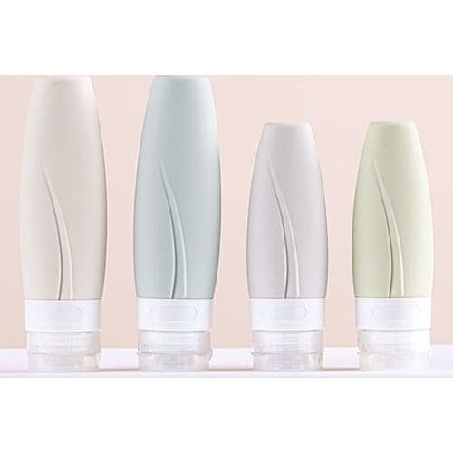 60/90ml Portable Silicone Refillable Bottle Empty Travel Packing Press For Lotion Shampoo Cosmetic Squeeze Containers