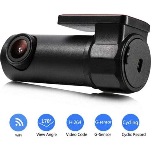 HD Car DVR Camera Wifi Dash Camera 170 Degree Wide Angle Mini Night Vision 30FPS Auto Driving Video Recorder Vehicle Dash Camera