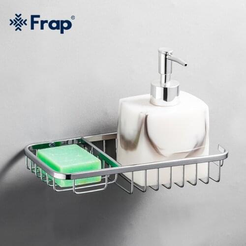 Frap High Quality Bathroom Storage Shelf Stainless Steel Bathroom Shelf Bath Shampoo Towel Basket Rack Wall Mounted Shelf F337