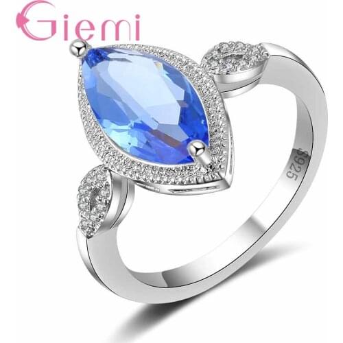 Sweet Cute Colorful Leaf Shape Crystal Stone Ring Genuine 925 Sterling Silver Anniversary Propose Marriage Wedding Ceremony