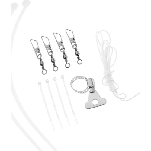 Flag Pole Hardware Parts Repair Kits 4 Piece Pole Kits with Ground Spikes and 4 PCS Metal Hook Clips