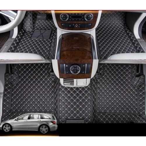 Leather car floor mat for mercedes benz r-class r 280 r 300 r 320 r 350 r 63 2006-2018 2017 2016 2015 w251