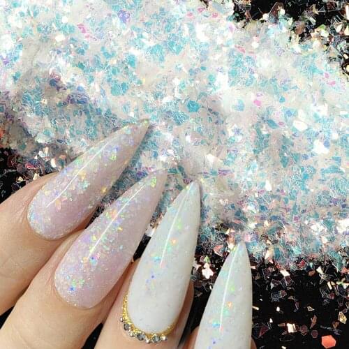 Colorful Holographic AB Nail Glitter Flake Shell Sparkly Sequins Irregular Paillette DIY Gel Polish Manicure Nail Art Decoration