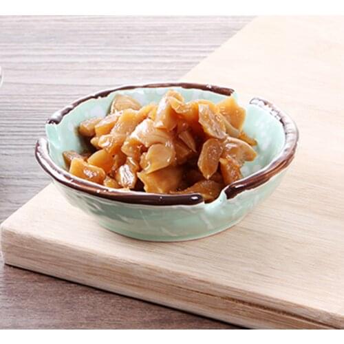 Japanese-Style Creative 3 Colors Snowflake Glaze Hexagonal Circular Ceramic Plum-Shaped Ceramic Dish Sauce Dish Kitchen Supplies