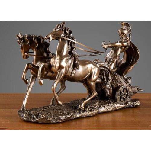 Creative figures Roman chariot decoration wholesale resin crafts european-style horse chariots home accessories creative gifts