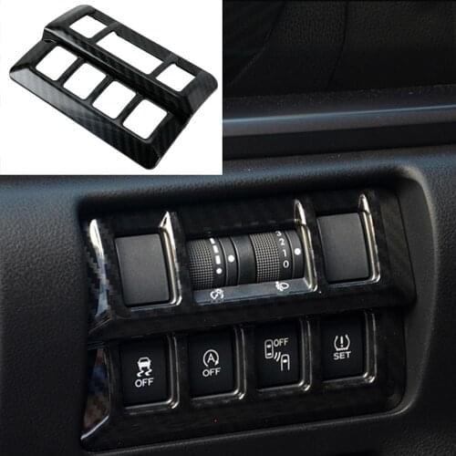 Car Headlight Lamp Switch Button Frame Trim Cover Styling Sticker Fit For Subaru XV Crosstrek 2018 2019 Decal Carbon Fiber ABS