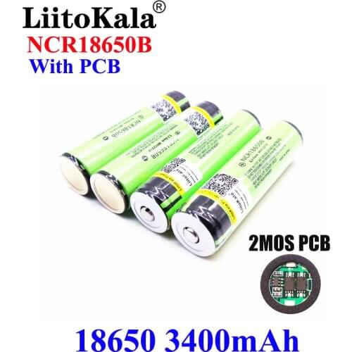 Hot Original LiitoKala 18650 3400mah NCR18650B 3.7 v 3400 mah 18650 Lithium Rechargeable Battery For Flashlight batteries