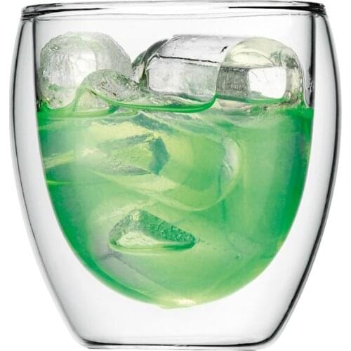 6 Pcs Lot 80ml Bodum Double Walled Short Glass Heat Insulation Cup Egg Shape Tasse Home Office Mini Teacup Nespresso Glasses