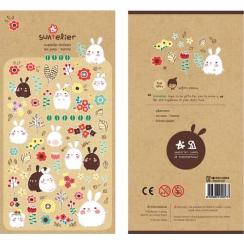 Cute Chunky Rabbit 3D Decorative Diary Stickers Mobile Stickers Scrapbooking DIY PVC Stickers Escolar Papelaria