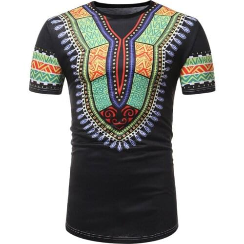 African Dashiki T-shirt Men 2020 Brand Ethnic Printed Short Sleeve Tee Shirt Homme Casual Hip Hop Streetwear Tops T Shirt Men